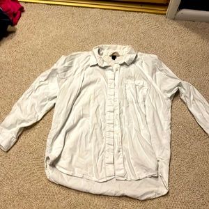 White womens button down shirt